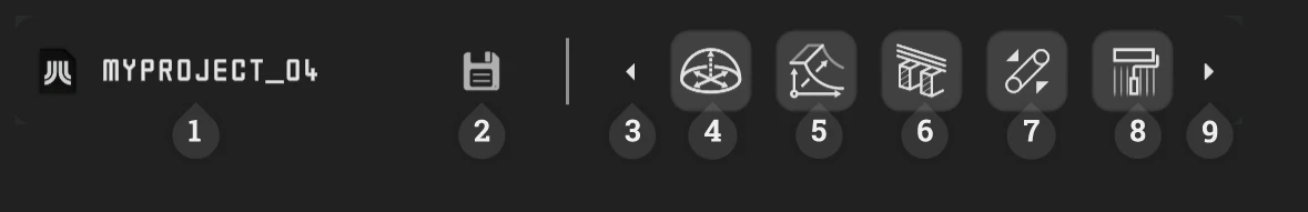 Design Navigation bar: Project name, Manual Save, Prev/Next, Space, Shape, Lumber, Coping, Finish.