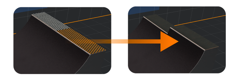 Placing an extension by clicking a platform