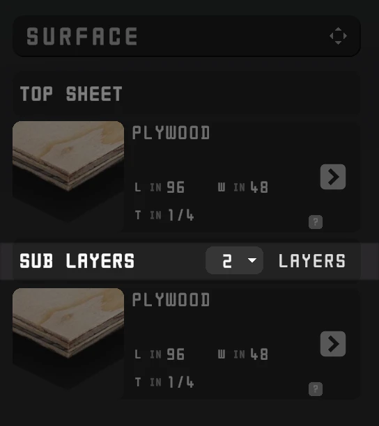 Reminder to verify surface sheet sub-layers.