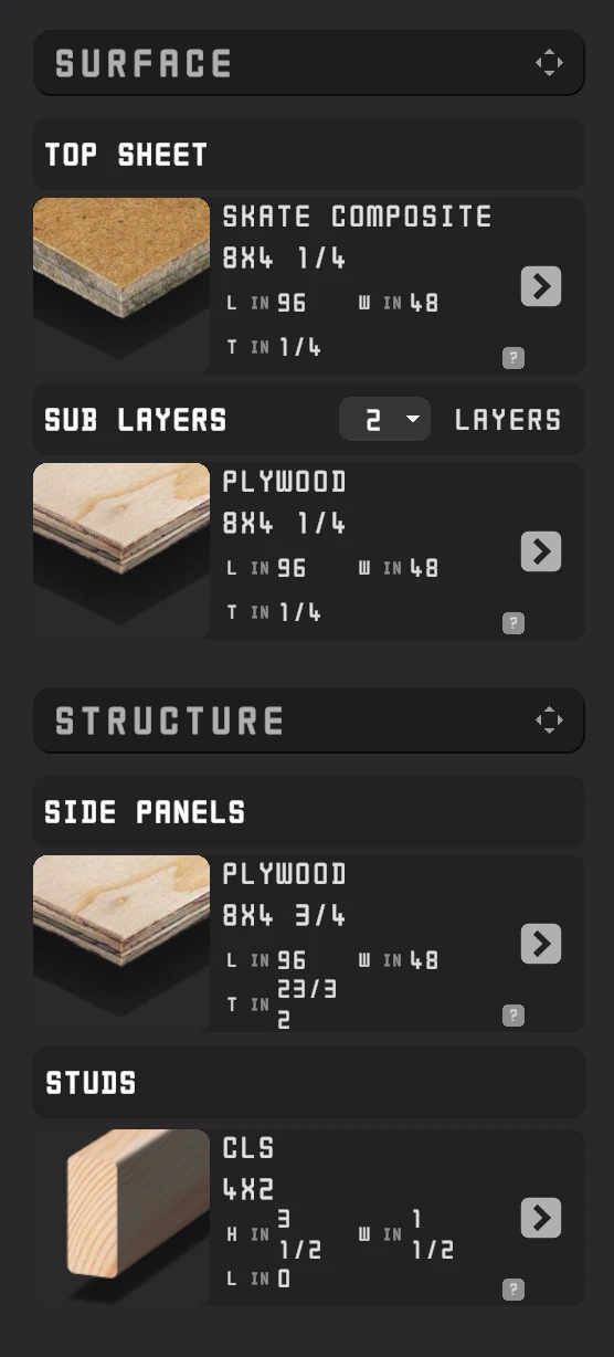 Lumber panel for sheets, studs, side panels, and Tweaks