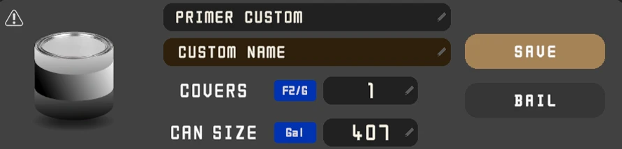 Custom finish preset